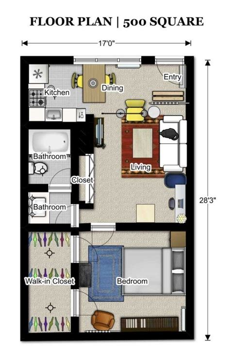 25 Out Of the Box 500 Sq Ft Apartment | Studio apartment floor plans