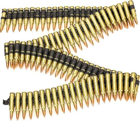 bullet belt m16 223 caliber black metal link brass shell copper tips usa made metal