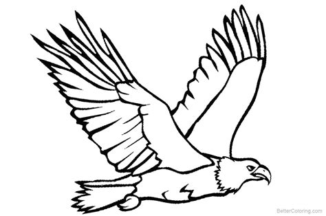 Eagle Coloring Pages Flying Eagle Lineart Free Printable Coloring Pages