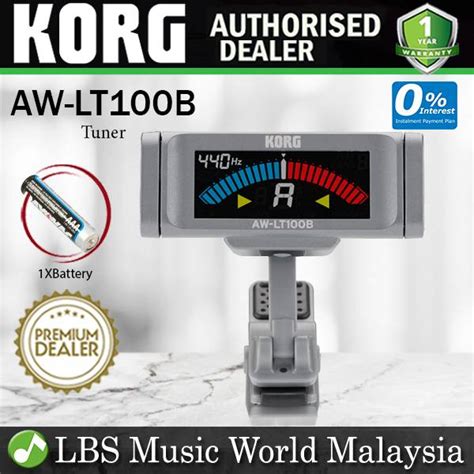 Korg Aw Lt100b Clip On Bass Tuner With Colour Display Gray Aw Lt100b