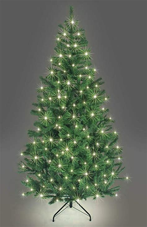 Shatchi Pre Lit Alaskan Pine Artificial Christmas Tree With Leds Metal