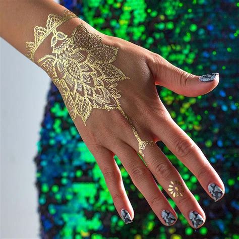 Tatto Ideas 2017 Gold And White Hand Or Foot Jewelry From Thegold Henna