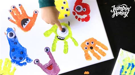 Handprint Art Monster Painting With Kids Youtube
