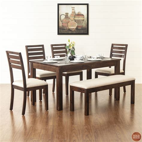 4.2 out of 5 stars with 206 ratings. Veda 6-Seater Sheesham Wood Dining Table Set with 4 Chairs ...