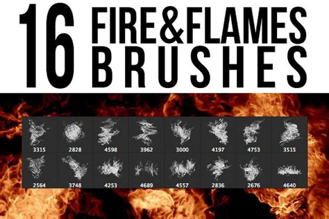 Ad 16 Fire And Flames Brushes By Stockgorilla On Creativemarket 16