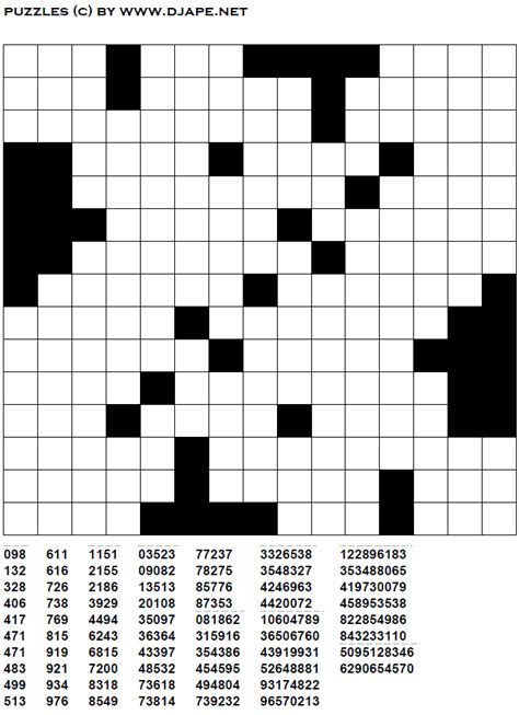 Free crossword puzzles to play online or print most of the crossword puzzles in this collection are easy puzzles, but a few harder ones are in the mix. Number Fill-Ins | Fill in puzzles, Printable crossword ...