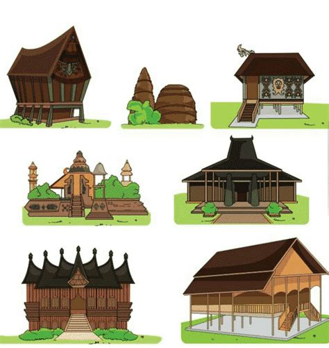 90 Gambar Kartun Rumah Adat Indonesia Cikimm Com Reverasite