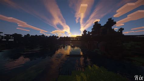 Minecraft Sunset Wallpaper And Background Image 1366x768