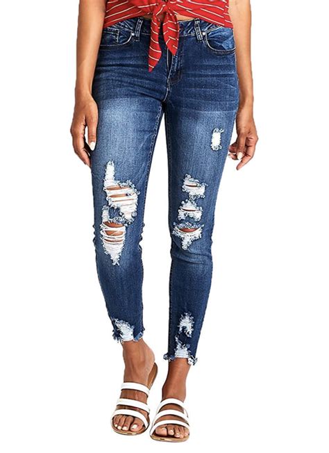 Best Ripped Jeans 2021 Ripped Loose Jeans Blue M In Ripped Jeans Online