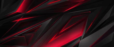 Black Red Abstract Polygon 3d 4k Red Gaming Wallpaper 4k