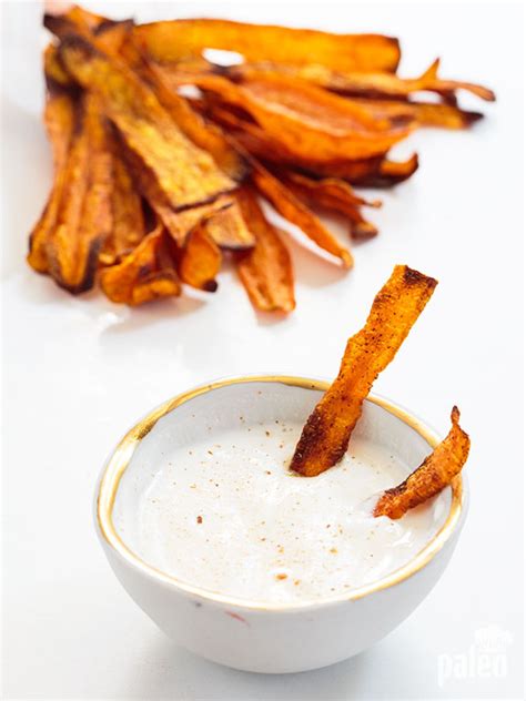 Carrot Chips With Honey Yogurt Dip Paleo Grubs