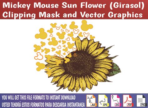Download Mickey Mouse sun flower Digital file Mickey Mouse Girasol ...