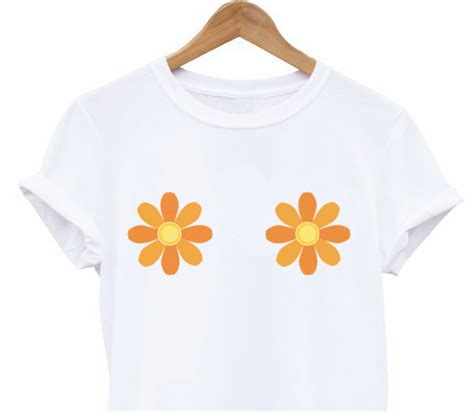 Flower Power Shirt Boobs Shirt Breast Tee Boob Tee 70s Etsy