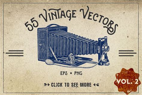 55 Vintage Vectors Graphics Vol 2 Custom Designed Graphic Objects