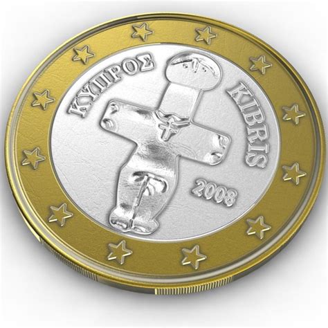 3d Model Coin 1 Euro Cyprus