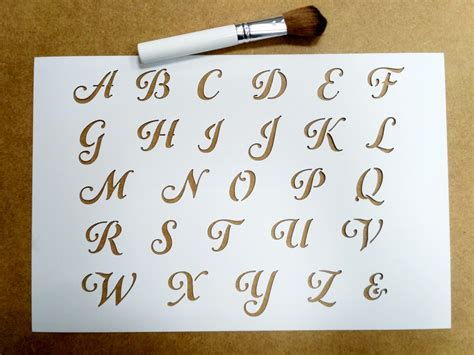 Stencil Script Alphabet Capital Letters Reusable Craft Etsy Australia
