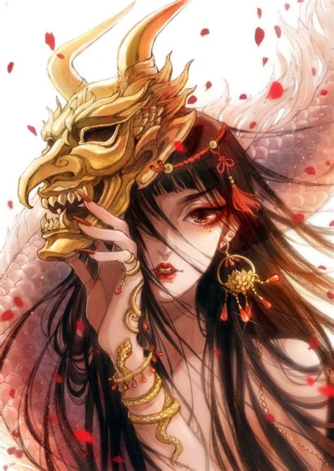 Anime Girl Demon Anime Nghệ Thuật Kỹ Thuật Số Ý Tưởng Hình Xăm