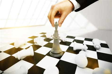 Businessman Playing Chess Stock Photo Image Of Game 74837556