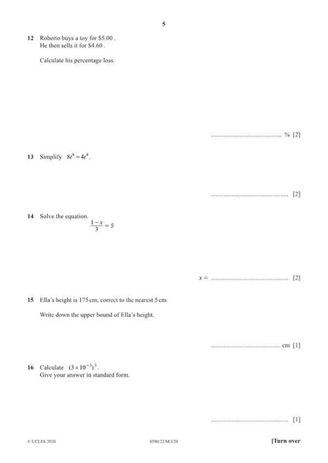 Igcse Mathematics 0580 Solved Past Papers 2021 2004 Cell