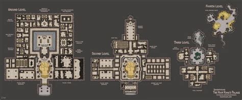 A Plan For A Castle In The Middle Of A City With Lots Of Rooms And Floors