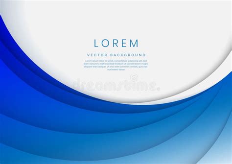 Abstract Blue Geometric Curve Overlap Layer On White Background Stock