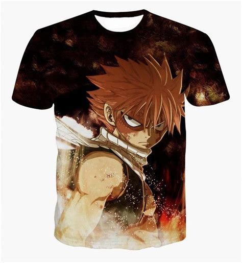 Fairy Tail Natsu 3d Short Sleeve Anime T Shirt Fairy Tail T Shirt