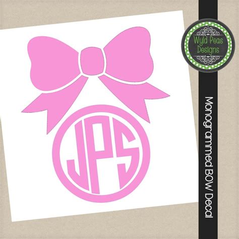 BOW Monogrammed Decal HairBow Custom Decal Monogrammed VINYL DeCaL Big Bow Preppy