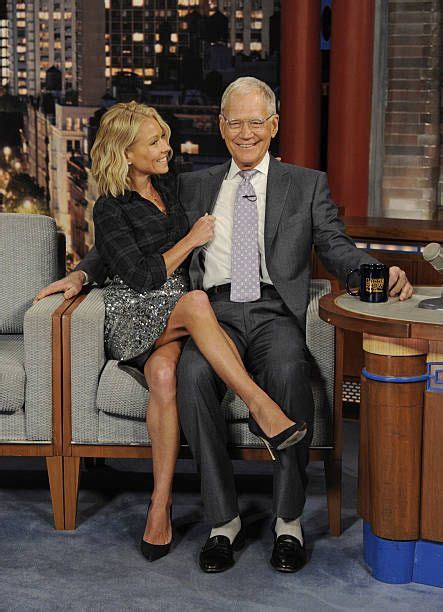 Talk Show Host Kelly Ripa Shares A Laugh With Dave On The Late Show