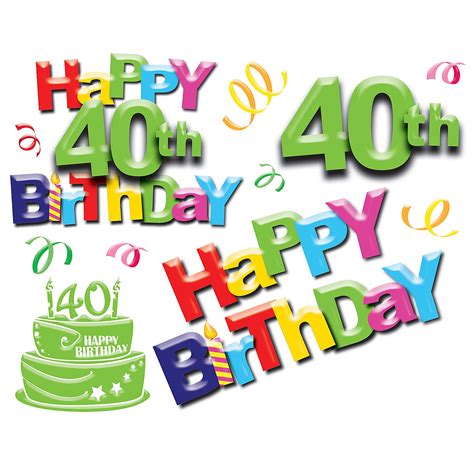 40th Birthday Clipart Free Clipart Best
