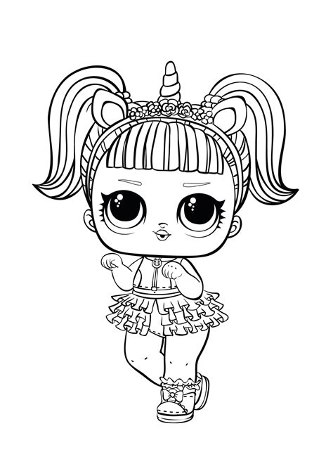 Unicorn Lol Coloring Page - youngandtae.com | Unicorn coloring pages