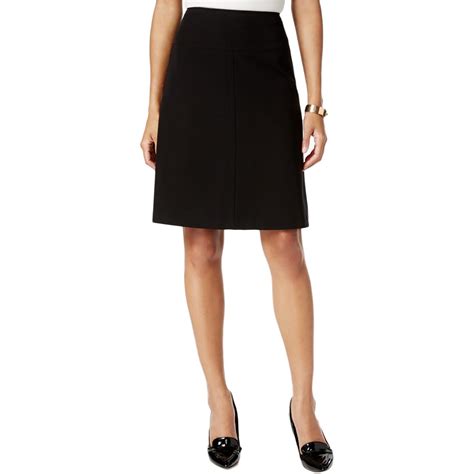 Tommy Hilfiger Womens Black Solid Knee Length A Line Skirt 4 Bhfo 6448