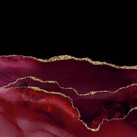 Burgundy Gold Agate Texture 07 Painting By Aloke Design Pixels