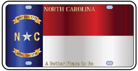 Blank North Carolina License Plate Blank Copy Space Auto Vector Blank