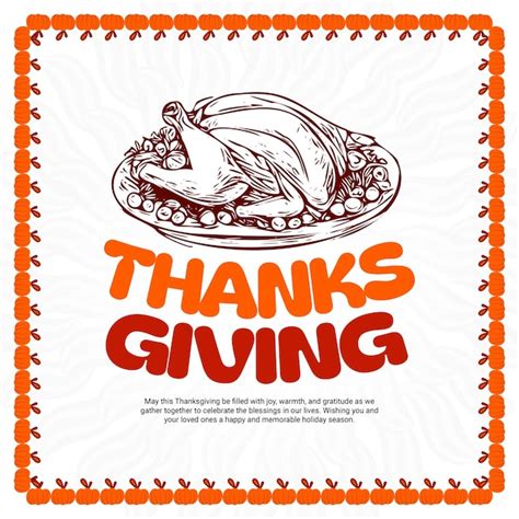 premium vector thanksgiving greeting card social media post template