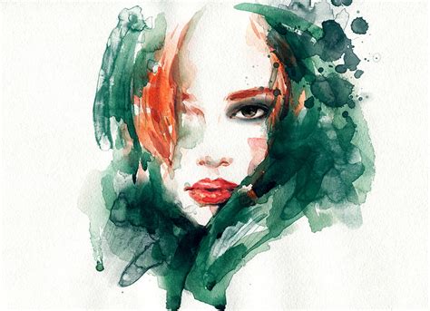 Woman Face Hand Painted Fashion Digital Art By Anna Ismagilova Fine