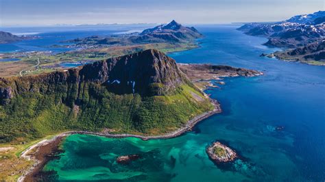 Картинки норвегия лофотенские острова горы море сверху природа