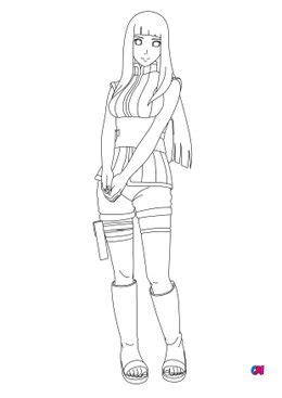 Coloriage Naruto à imprimer - Hinata Hyûga sereine
