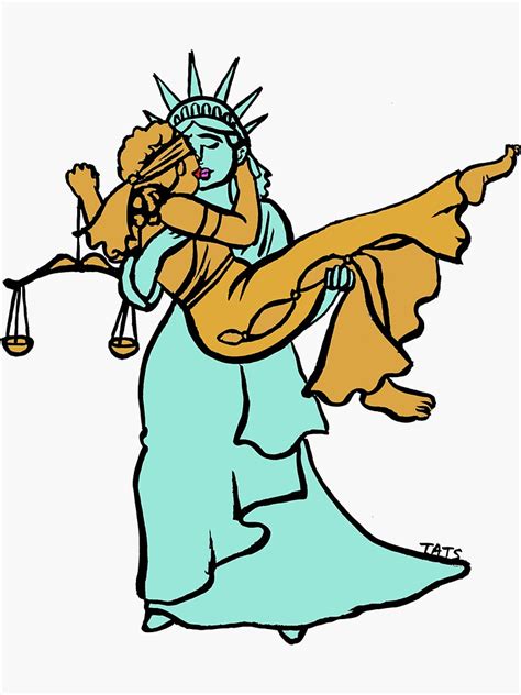 Liberty And Justice Kiss Sticker For Sale By Tatianagill Redbubble
