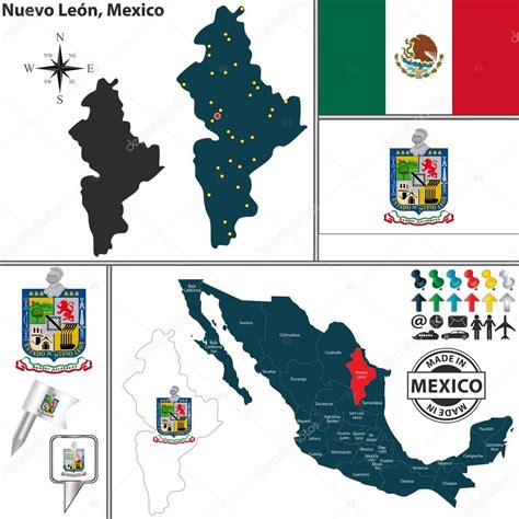 Vector Mapa Nuevo Leon Mapa De Nuevo León México — Vector De Stock © Sateda 60701425