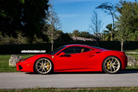 Gcc spec ferrari 488, red coupe with tan interior. A 488 To Die For - Frozen Brushed Gold HRE's by TeamWB ...