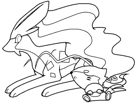 Pokemon Suicune Coloring Pages Sketch Coloring Page