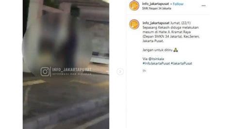Polisi Tangkap Pasangan Pelaku Video Mesum Di Halte Bus Senen Viral Di