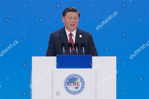 Chinese President Xi Jinping Delivers Speech Editorial Stock Photo