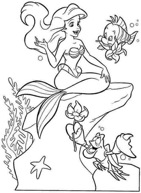Sirenita Ariel Y Amigos Para Colorear Imprimir E Dibujar ColoringOnly