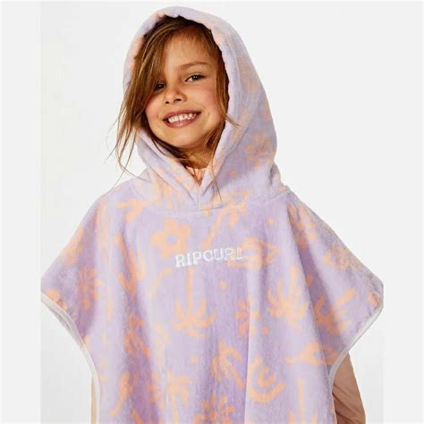 Rip Curl Low Tide Hooded Towel Girls 0 7 Years Lilac Southern Man