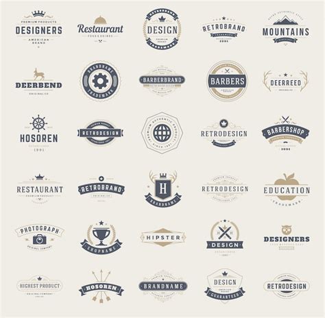 Premium Vector Vintage Logos Design Templates Set