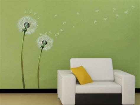 White Dandelion Wall Decalflow In The Wind Wall Etsy