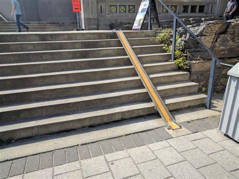 This Bicycle Ramp Installed On The Stairs Stairs Parking Design