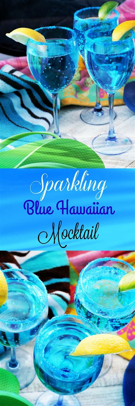 Sparkling Blue Hawaiian Mocktail My Recipe Treasures Recipe Blue Hawaiian Mocktails