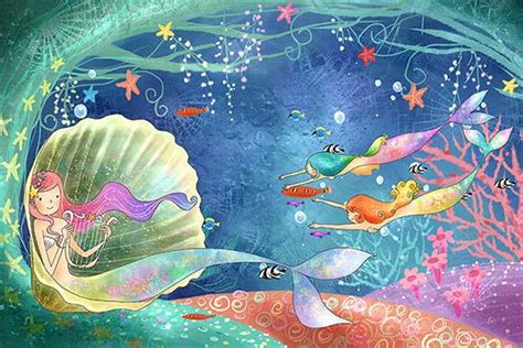 Mermaid In Shell Cartoon And Animation Paint By Numbers Numeral Paint Kit